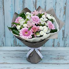 Букет цветов из:  Герберы, Альстромерии и Хризантемы #REPLACE_PRED# Суне