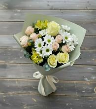 Букет цветов из:  Альстромерии, Розы и Хризантемы в Суне